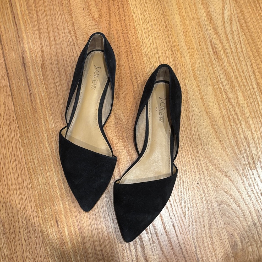 J. Crew Zoe D’orsay Black Pointed Flats